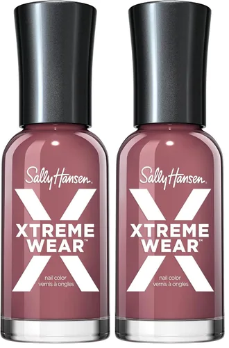 Vista 101 de Sally Hansen Xtreme Wear Esmalte de uñas sin rayas, acabado brillante, duradero, resistente a las astillas, transparente, color de uñas plateado 130