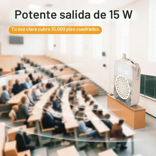 Vista 6 de PRUNUS A10 Amplificador de voz inalámbrico con micrófono Lavalier