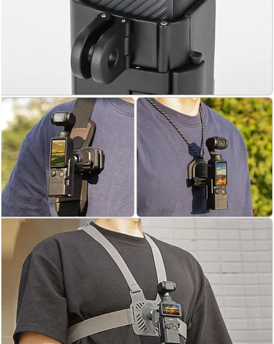 Vista 4 de Adaptador de extensión de cámara para DJI Osmo Pocket 3 Mango de jaula protectora plegable Adaptador de gancho de doble garra Soporte de trípode
