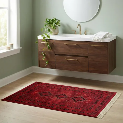 Vista 14 de Unique Loom Tekke Collection - Alfombra de área Sheibani (2' 2" x 3' 1", rectangular, rojo/negro)