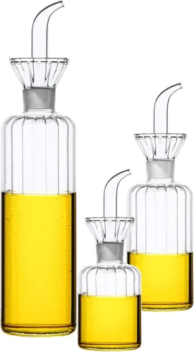 Vista 6 de Botella dispensadora de aceite de vidrio de 5 onzas, sin embudo necesario decantador de cruet