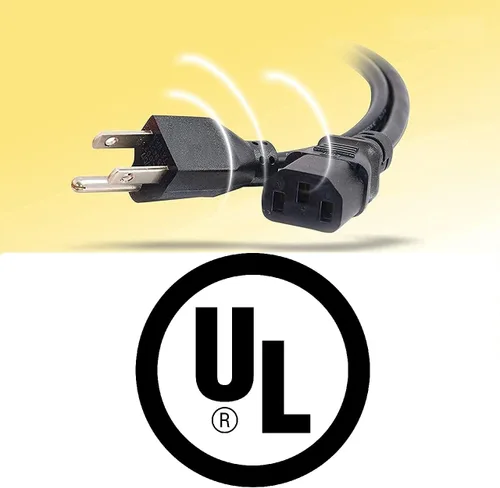 Vista 6 de Cable de alimentación universal de CA – Paquete de 2 – Cable de alimentación de PC de 1 pie de 3 clavijas de repuesto para computadora, monitor