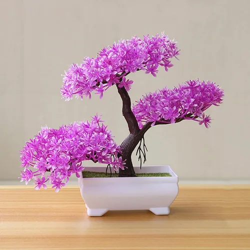 Vista 13 de Árbol bonsái artificial simulación planta en maceta oficina sala de estar decoración del hogar verde