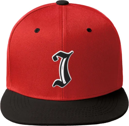 Vista 997 de Daxton Gorra clásica con visera de billete plano con letras del alfabeto inglés antiguo de la A a la Z