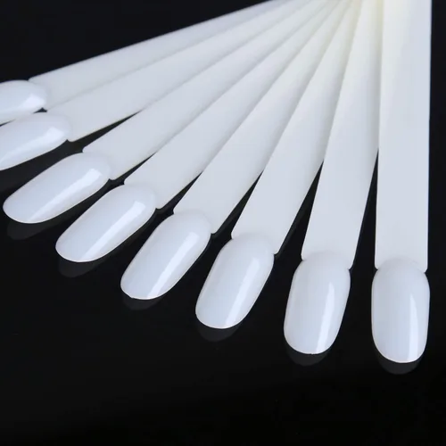 Vista 3 de 200 piezas de uñas postizas, muestra de uñas naturales con soporte de anillo dividido de metal