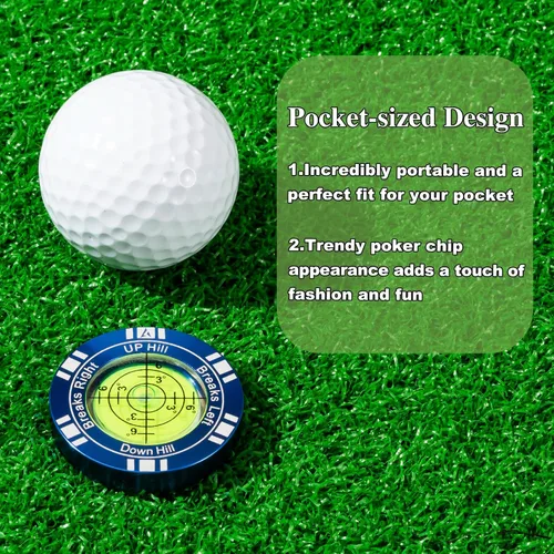 Vista 6 de Putt - Lector verde de golf, ayuda de entrenamiento de golf de alta precisión, elegante marcador de bola con clip para sombrero, accesorios de golf