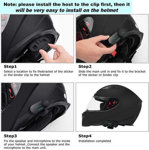 Vista 5 de FreedConn - Sistema de comunicación para casco de motocicleta, intercomunicador Bluetooth TCOM-SC, 2 unidades, kit de comunicación de 2 vías 2,624.7