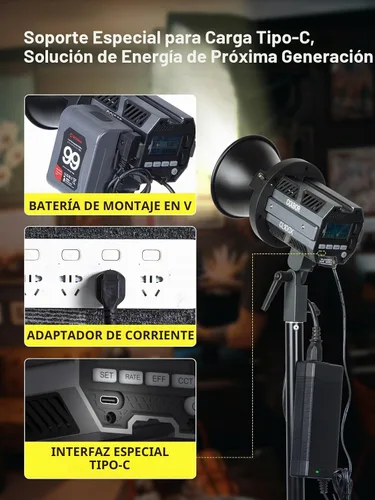 Vista 7 de Luz de video, Colbor CL100X 110W Luz de video bicolor 2700K-6500K CRI97+COB Aluminio continuo con montaje Bowens APP Control 10 Efecto de luz