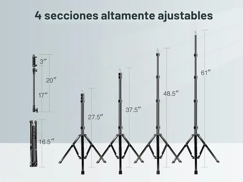 Vista 3 de Elitehood Soporte de trípode flexible de 81 pulgadas de alto para iPhone con cuello de cisne ajustable de 17 pulgadas con control remoto, compatible