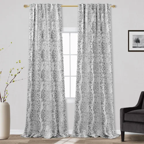 Vista 13 de Mrs.Naturall Cortinas Doradas de Lujo para Dormitorio, Cortinas con Patrón de Medallón Damasco para Cocina Baño Sala de Estar 63 Pulgadas de Largo