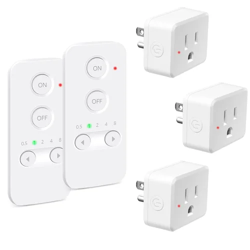 Vista 50 de NineLeaf - Enchufe de salida de control remoto, interruptor de luz de encendido y apagado inalámbrico desmontable 500FT Light Plug Decorator