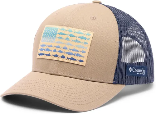 Vista 259 de Columbia Gorra de bola de malla Bandera antigua de malva/blanco/pescado