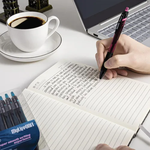 Vista 6 de MyLifeUNIT Bolígrafos de gel, bolígrafo de gel negro de punta fina para escritura súper suave, bolígrafos retráctiles de 0.020 in con tinta