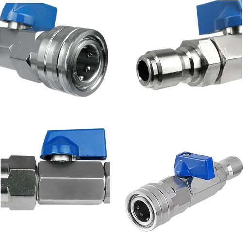 Vista 5 de Kit de válvula de bola de lavadora de alta presión 3/8 NPT conector rápido 4500 PSI para manguera de lavadora eléctrica