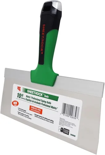 Vista 3 de USG Sheetrock Tools Cuchillo de cinta de acero inoxidable de 10 pulgadas, cuchillo profesional para juntas con mango de agarre suave, cuello cónico