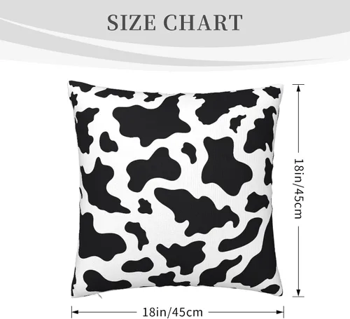 Vista 3 de Fundas de almohada con estampado de vaca y leche blanca y negra de 18 x 18 pulgadas, funda de almohada para dormitorio, sofá, funda de almohada