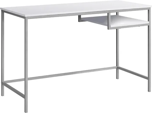 Vista 7 de Monarch Specialties Mesa contemporánea para laptop con estante para el hogar y la oficina, patas de metal, 48 pulgadas de largo, capuchino