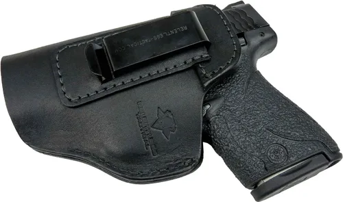 Vista 10 de Relentless Tactical IWB The Defender - Funda de cuero para pistolas S&W M&P Shield, GLOCK 17 19 22 23 32 33, Springfield XD & XDS, y pistolas