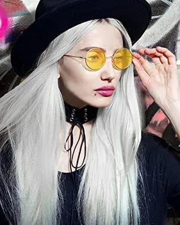 Vista 7 de SORVINO Gafas de sol redondas retro para hombres y mujeres, gafas de sol circulares pequeños