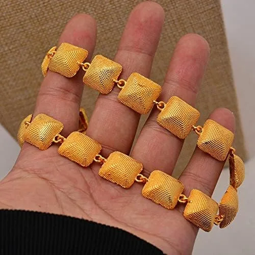 Vista 4 de Juego de joyas etíopes de Dubái de color dorado, para bodas, mujeres, collares, pendientes, joyería eritrea, regalos