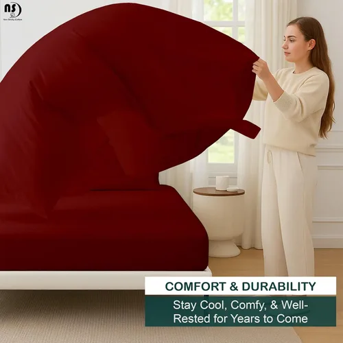 Vista 8 de NON Sticky cotton Juego de sábanas de 4 piezas para cama ajustable con números de sueño, 100% algodón egipcio, cabezal flexible de 34 pulgadas, se