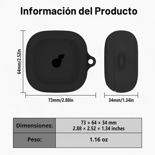 Vista 3 de Geiomoo Funda para Anker Soundcore Liberty 5, suave, flexible, resistente a los arañazos, con mosquetón (negro)