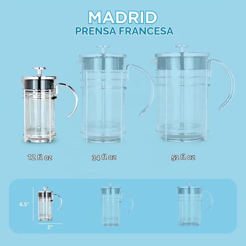 Vista 11 de GROSCHE Cafetera eléctrica con prensado francés, Vidrio transparente