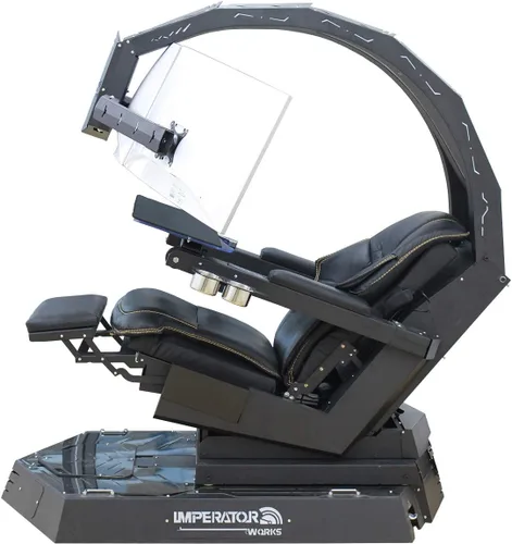 Vista 6 de Imperatorworks - Silla para videojuegos IWR1, para computadora, uso en la oficina y el hogar, para tres monitores