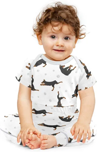 Vista 2 de vvfelixl Conjunto de pantalones de bebé, ropa de bebé de manga corta para niños y niñas de 0 a 24 meses