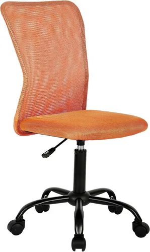 Vista 8 de Silla de oficina ergonómica – Silla de computadora con respaldo medio con altura ajustable, moderna giratoria sin brazos, soporte de espalda Negro