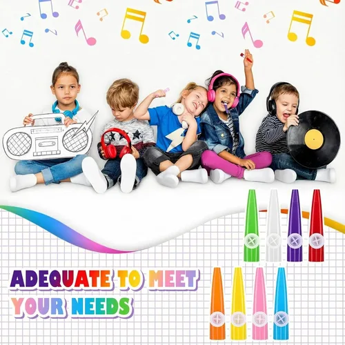 Vista 6 de Boao 200 piezas de instrumentos musicales Kazoo de plástico para fiestas para adultos, música divertida Kazoo para niños, aulas, juguetes musicales