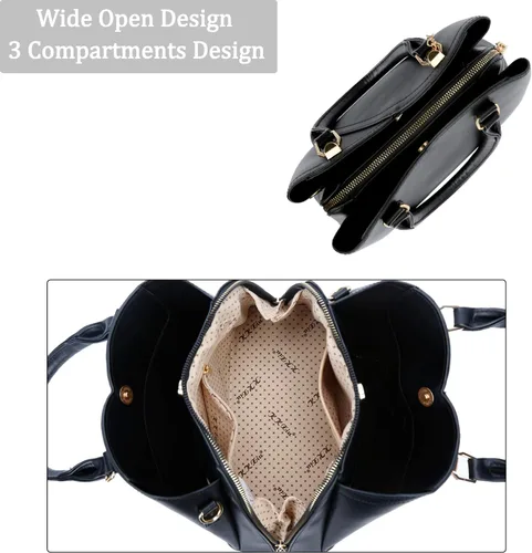 Vista 7 de KKXIU Monederos y bolsos de mano con triple compartimento para mujer, bolso de mano con asa superior