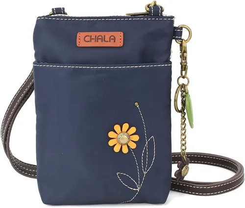 Vista 4 de CHALA Bolso cruzado RFID para teléfono celular, bolso multicolor de nailon y piel sintética para mujer, con correa ajustable