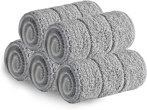 Vista 10 de Almohadillas de microfibra de 18 pulgadas, paquete de 6 cabezales de repuesto para mopas de microfibra para mopas húmedas y secas, almohadillas