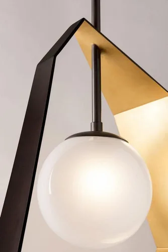 Vista 3 de Troy Lighting F5534 Origami-12W 1 LED Colgante Medio-9.25 Pulgadas De Ancho Por 34.75 Pulgadas De Alto, Color Acabado: Grafito