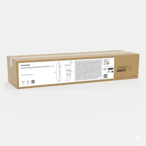 Vista 9 de Tendedero Plegable Vertical con Ruedas Dolver InnovaGoods 24 Barras