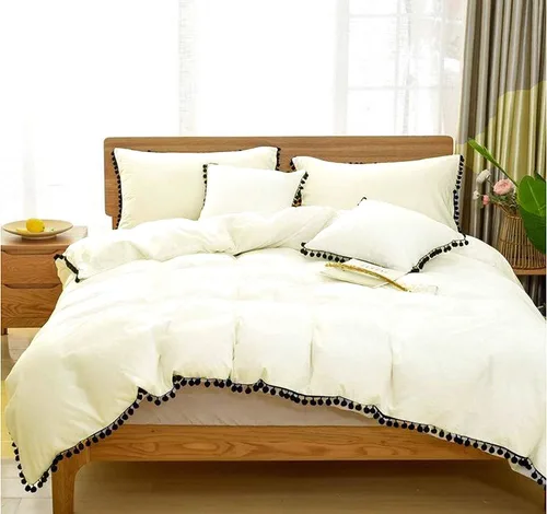 Vista 12 de Edredón hippie puro con borlas para dormitorio, manta bohemia con flecos indios, funda de edredón de algodón para mujer con fundas de almohada