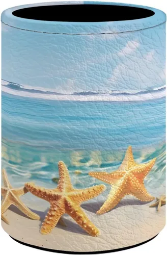 Vista 39 de Soporte para lápices, soporte para accesorios de escritorio con impresión de concha de playa, organizador de almacenamiento de brochas