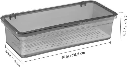 Vista 2 de Tofficu Soporte de plástico para palillos con tapa y drenaje, organizador de utensilios negro para encimera de cocina, 10.62 x 4.52 x 2.63 pulgadas