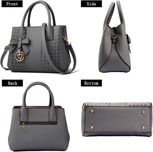 Vista 6 de Bolsos de mano para mujer de piel sintética de PU, bolso de hombro