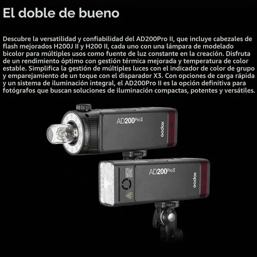 Vista 3 de Godox Flash de bolsillo AD200 Pro II con disparador de flash X3C
