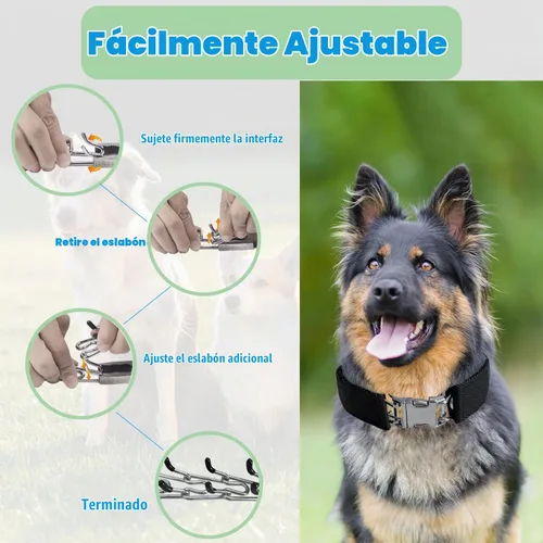 Vista 6 de Collar de entrenamiento de puntas para perros, soldadura de anillo giratorio, collar ajustable de entrenamiento para perros con hebilla de Negro