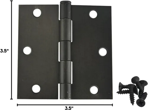 Vista 3 de Cosmas® Bisagra de puerta de bronce aceitado de 3.5 pulgadas x 3.5 pulgadas con esquinas cuadradas