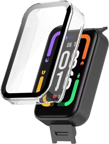 Vista 5 de Senter - Funda protectora de pantalla de vidrio templado integrado compatible con Redmi Smart Band Pro, carcasa rígida de policarbonato ultrafina 6