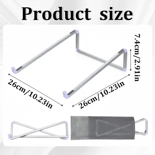 Vista 2 de Portable Laptop Stand for Desk Foldable Aluminum Laptop Riser