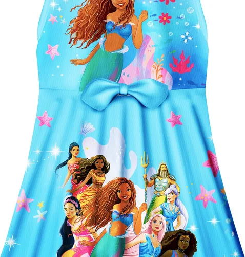 Vista 4 de QASALOP Little Girls Mermaid 2023 Costume Princess Dress up Clothes for Girls Sleeveless Summer Dresses for kids 3-8 Years