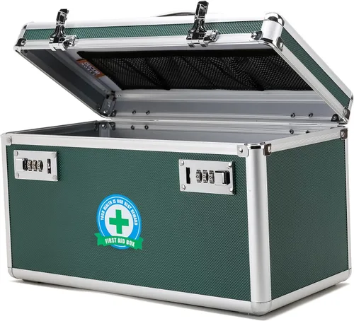 Vista 9 de Caja de medicamentos con cerradura con estuche de almacenamiento portátil, 10.2 x 6.8 x 6.8 pulgadas, organizador de bloqueo de medicamentos a