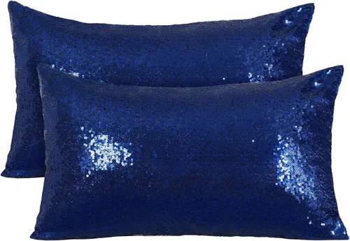 Vista 21 de Poise3EHome - Juego de 2 fundas de almohada de lentejuelas rojas, 18 x 18 Rojo