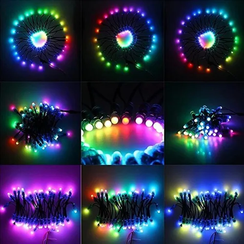 Vista 7 de DC5V 500pcs WS2811 0.472 in Difusión Digital RGB LED Pixel Luz Direccionable Individualmente Módulo de Píxeles LED Redondo IP68 Impermeable
