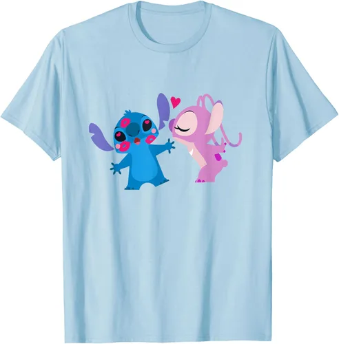 Vista 79 de Disney Stitch and Angel - Camiseta para el día de San Valentín Negro